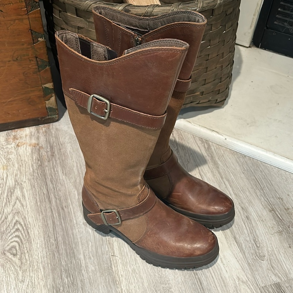 Merrell Leather Boots Size 6.5 Women’s Merrell Oak Brown Tan Buckle Equestrian